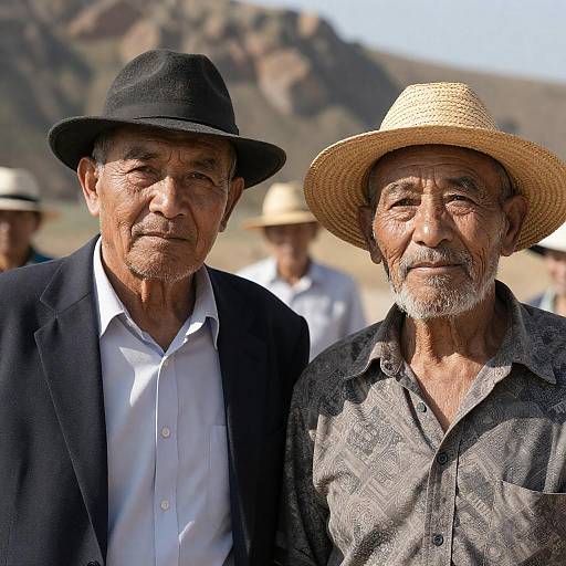 Portrait of Two Older Men Outdoors