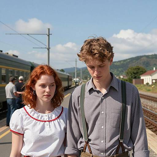 Charming Rural Train Station Scene