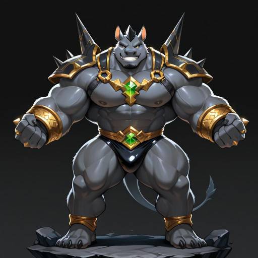 Imposing Furry Male with Obsidian Hide Imposing Furry Male with Obsidian Hide
