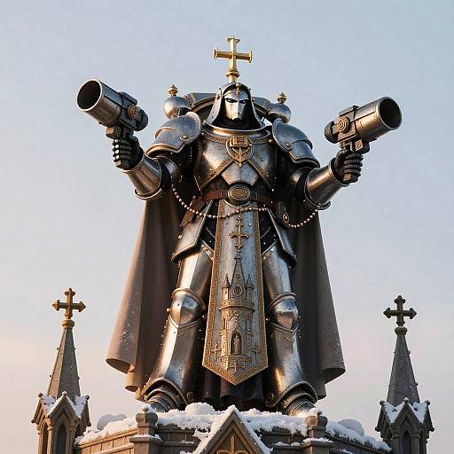 Sister of Battle Statue with Twin Storm Bolters