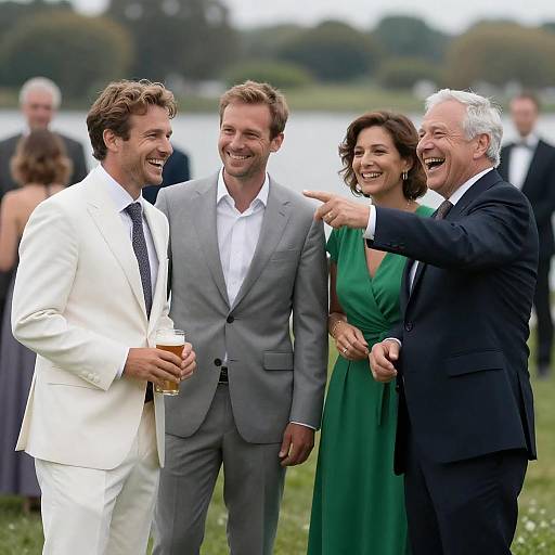 Cheerful Outdoor Gathering with Friends