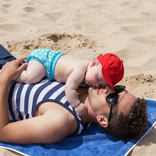 Relaxing Beach Moment with Baby