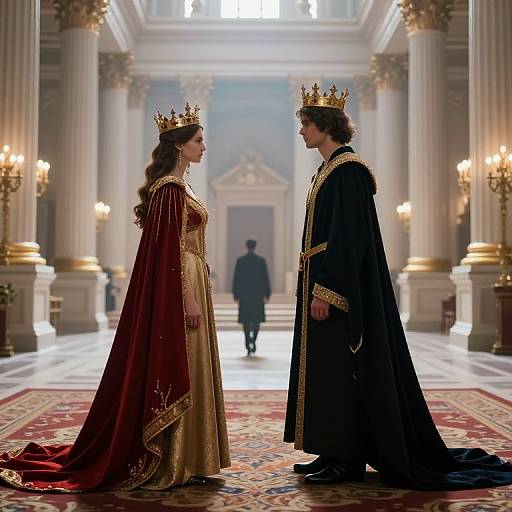 Regal Encounter in Opulent Hall