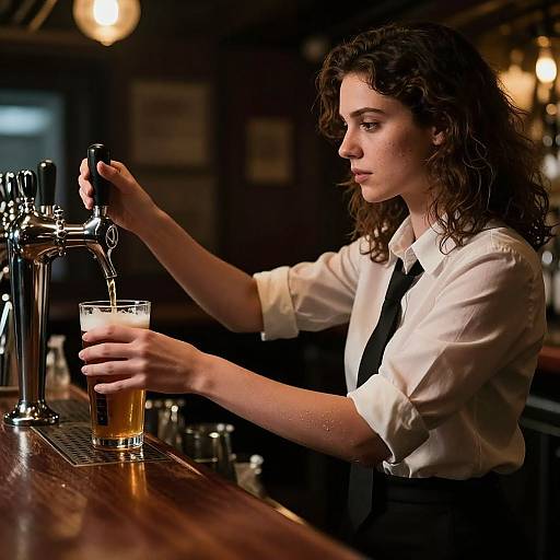 Photorealistic Bartender in Atmospheric Bar