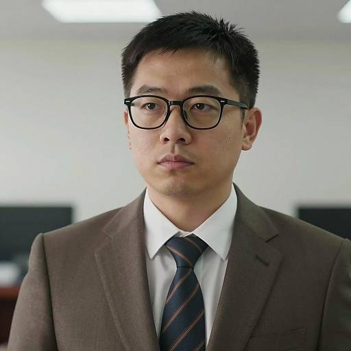 Asian Man in Professional Office Attire