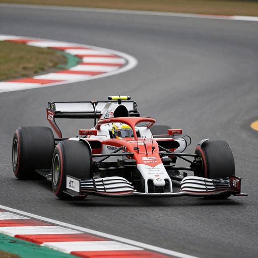 Dynamic Formula 1 Race Car on Track