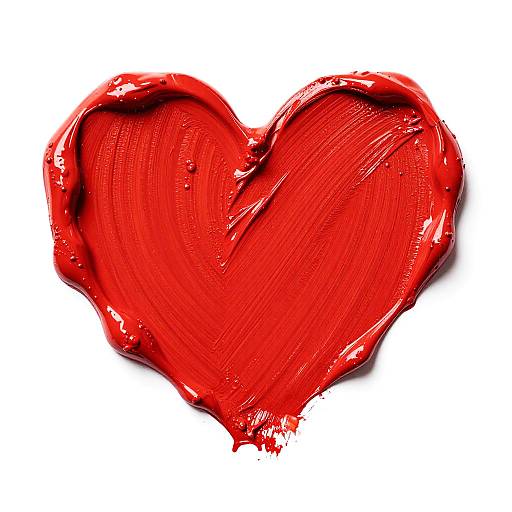 Close-Up Textured Red Paint Heart