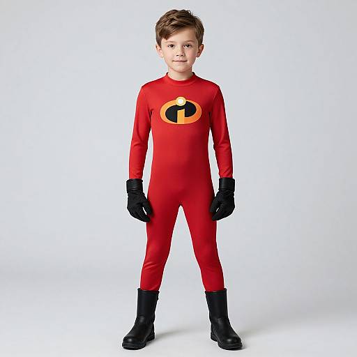 Photograph of a young boy in a red 