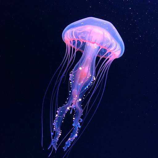 Luminous Jellyfish in Starry Night