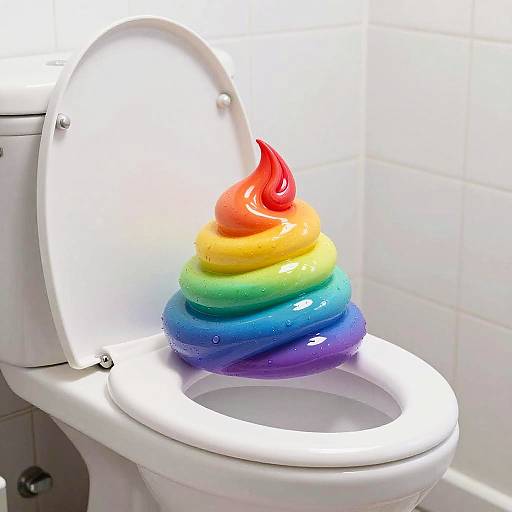 Vibrant Rainbow Poop in Toilet