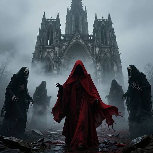 Gothic Cathedral and Crimson Enchanter