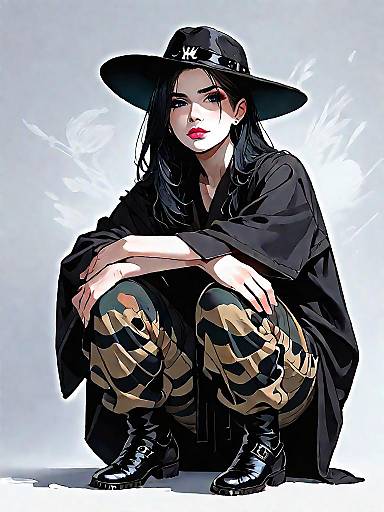 Edgy Fashion: Realistic Comic Woman