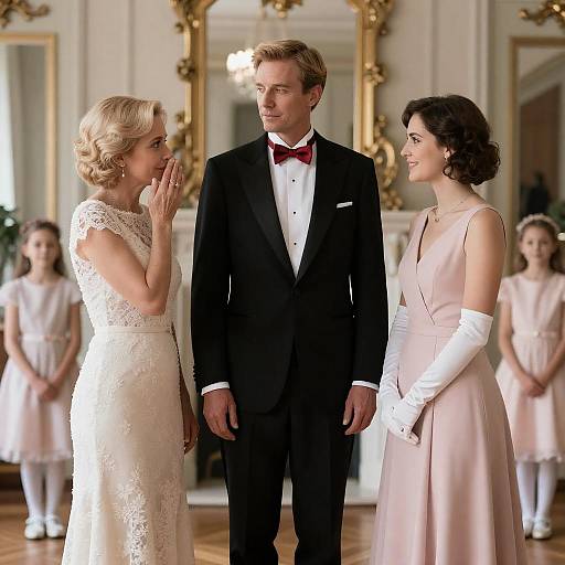 Elegant Formal Gathering with Tuxedoed Man