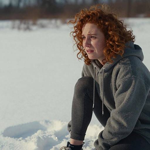 Disgusted Woman in Winter Wonderland