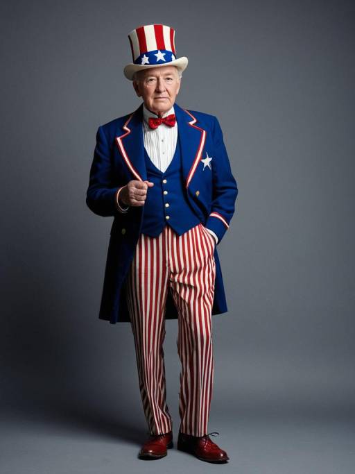 Elderly Man in Vintage Patriotic Costume