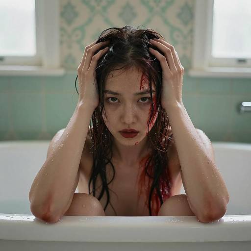 Dramatic Imagery of a Blood-Stained Bath