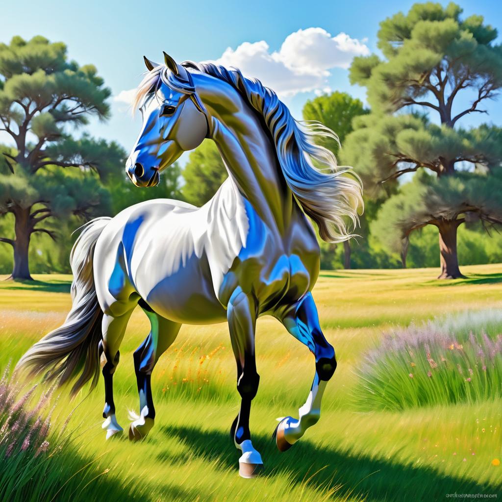 Graceful Horse Portrait in Sunlit Meadow