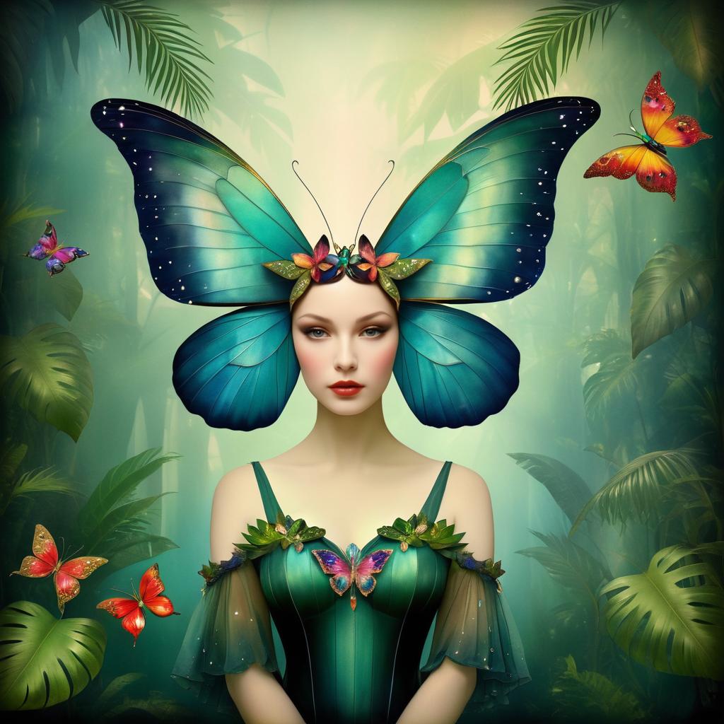 Surreal Butterfly in Tropical Wonderland