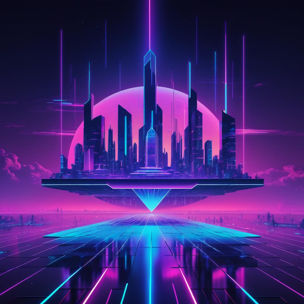 Futuristic Neon Dreams T-Shirt Design