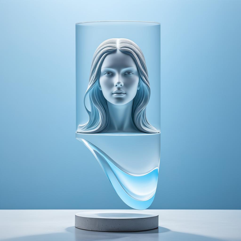 Surrealist Glass Sculpture of Woman