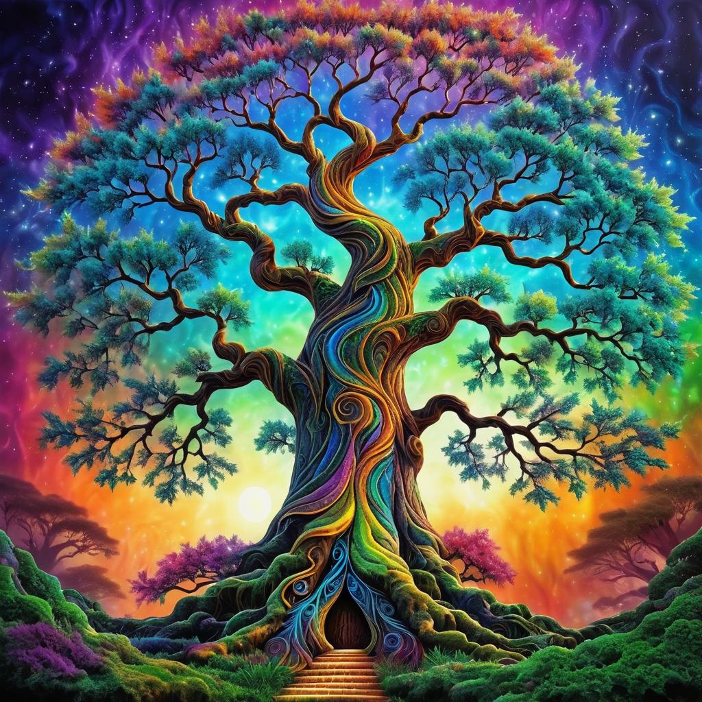 Vibrant Fantasy Tree Artwork