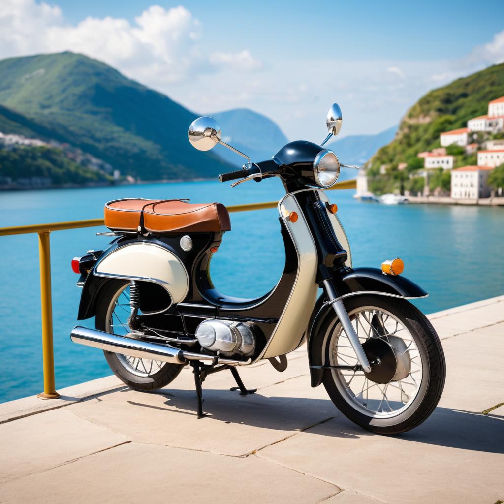 Luxurious Classic Moped by the Waterfront