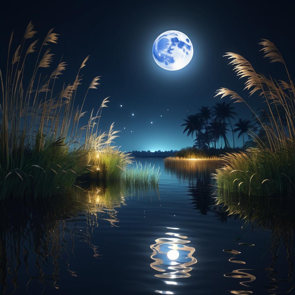 Moonlit Riverside: A Tranquil Escape