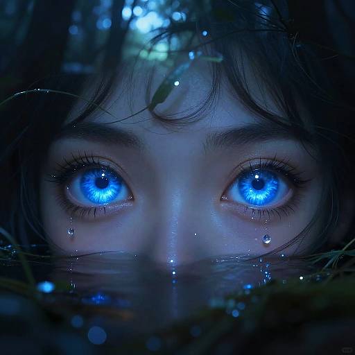 Mystical Glowing Ocean Blue Eyes