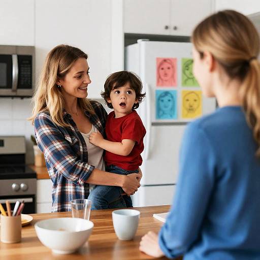 Charming Family Kitchen Interaction