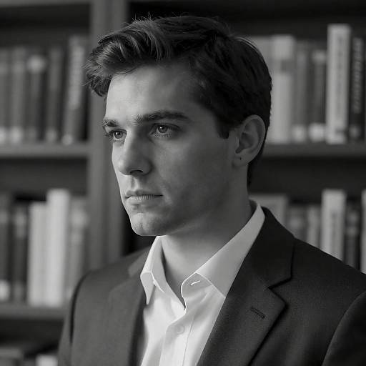 Monochrome Study: Handsome Man in Suit