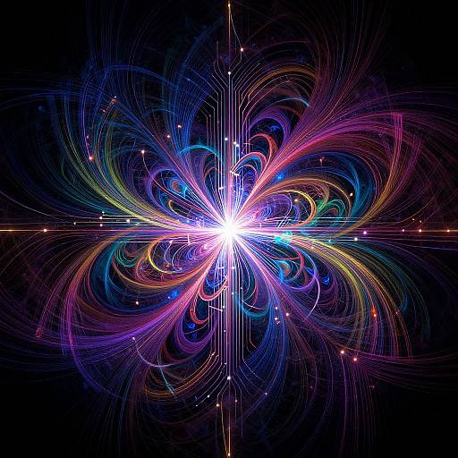 Abstract AI Creativity with Neon Fractals