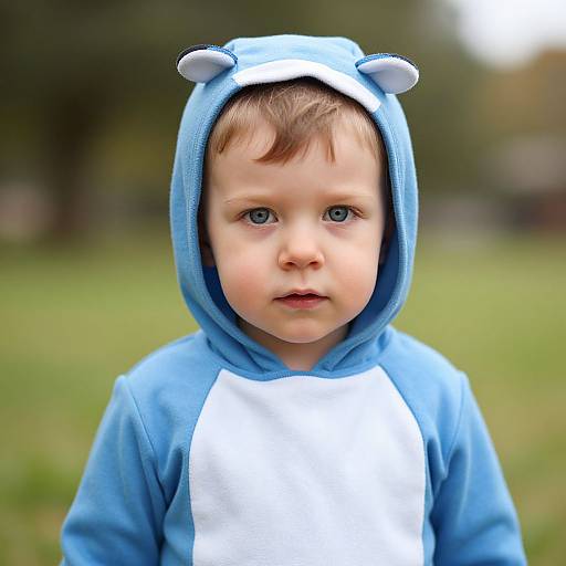 Realistic Toddler Boy Outdoor Portrait