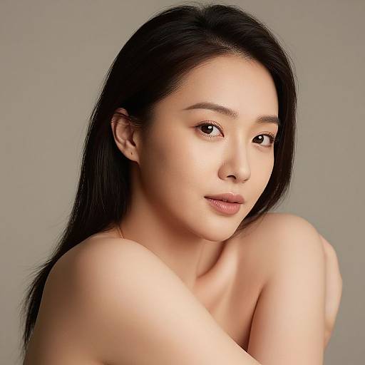 Natural Asian Woman Studio Portrait