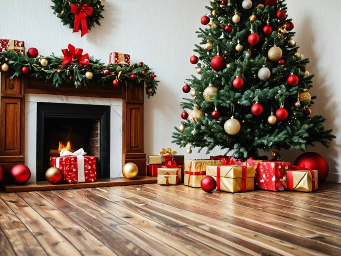 Festive Christmas Tree Wallpaper Design