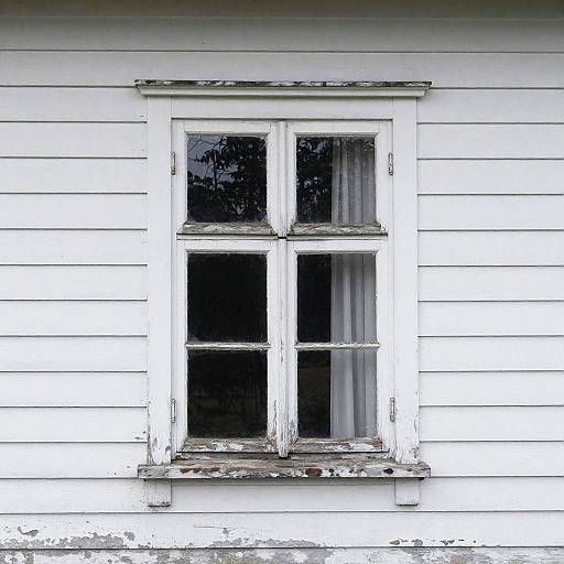 Worn White House with Reflective Window