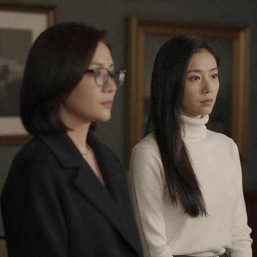 Two Asian Women in Dim Indoor Setting