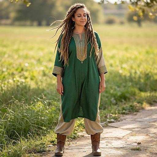 Confident Woman with Vibrant Dreadlocks