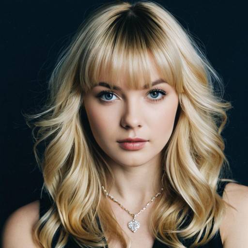 Blonde Woman with Wavy Hair and Necklace