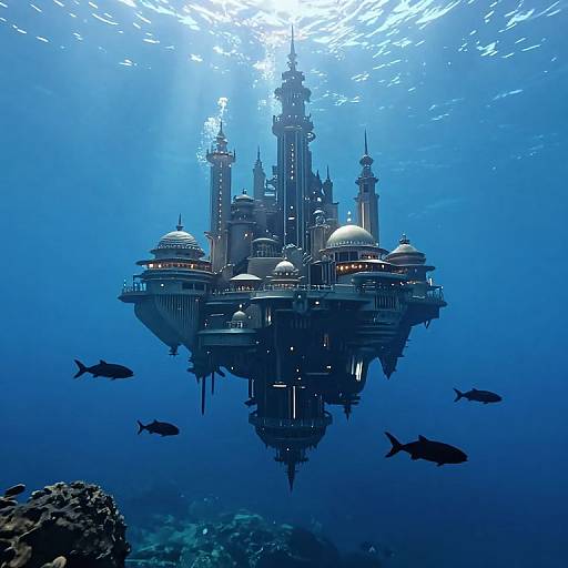 Majestic Floating Underwater City