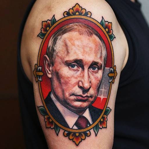Neo-Traditional Putin Tattoo Design