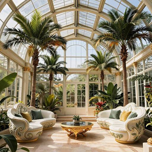 Opulent Glass Conservatory with Palms