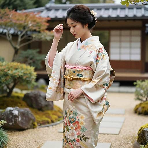 Elegant Japanese Woman in Kimono