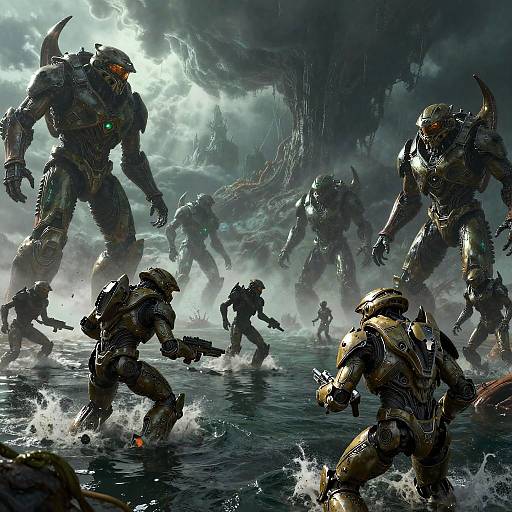 Halo Flood Apocalyptic Battle Scene