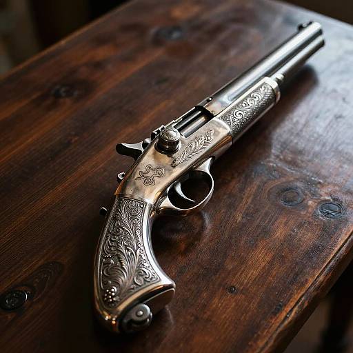 Vintage Silver Plated Gun Detail
