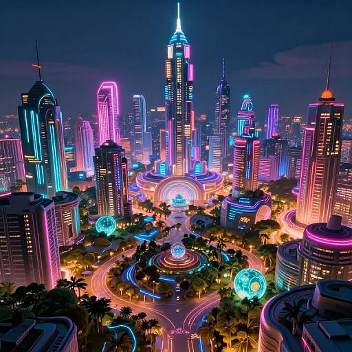 Vibrant Futuristic Surreal Landscape