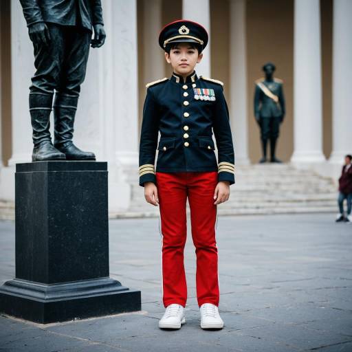 Boy in Ring Leader Uniform Standing Outdoors