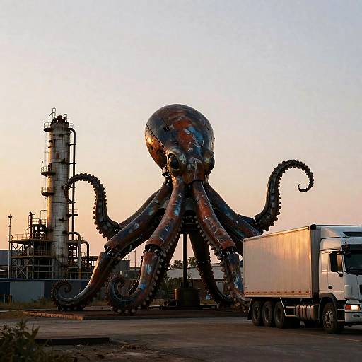 Mechanical Octopus at Sunset Refinery