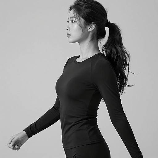 Elegant Profile: Black and White Portrait