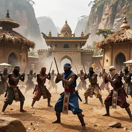 African Ninja Clan in Hidden Village