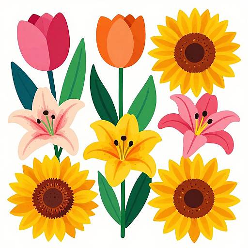 Bold Digital Floral Art Design